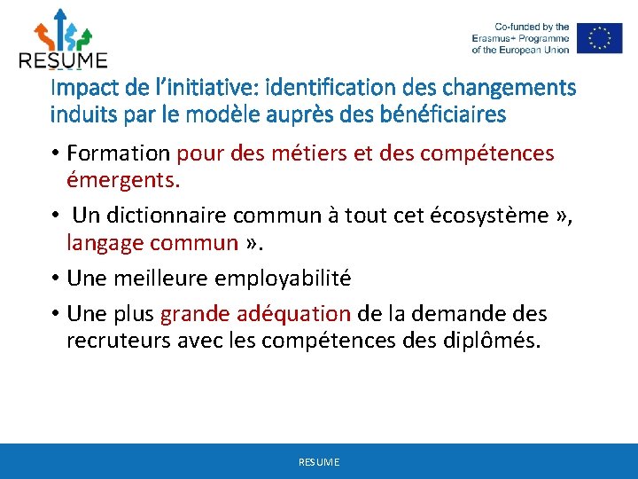 Impact de l’initiative: identification des changements induits par le modèle auprès des bénéficiaires •