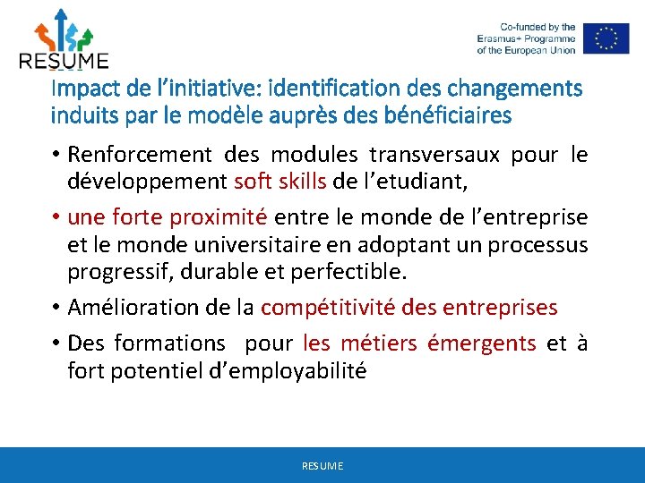 Impact de l’initiative: identification des changements induits par le modèle auprès des bénéficiaires •