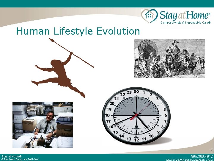 Compassionate & Dependable Care® Human Lifestyle Evolution 7 Stay at Home® © The Arden
