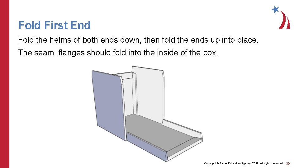 Fold First End Fold the helms of both ends down, then fold the ends