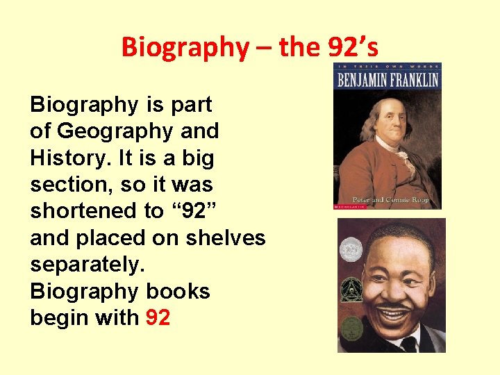 Biography – the 92’s Biography is part of Geography and History. It is a