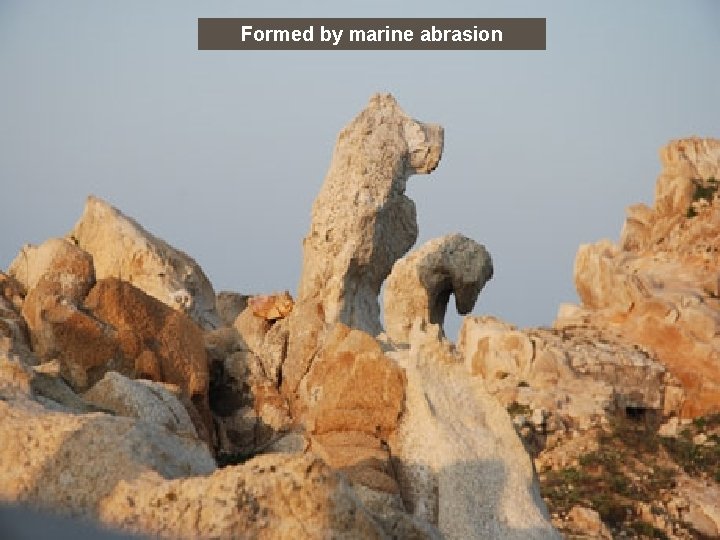 Formed by marine abrasion 