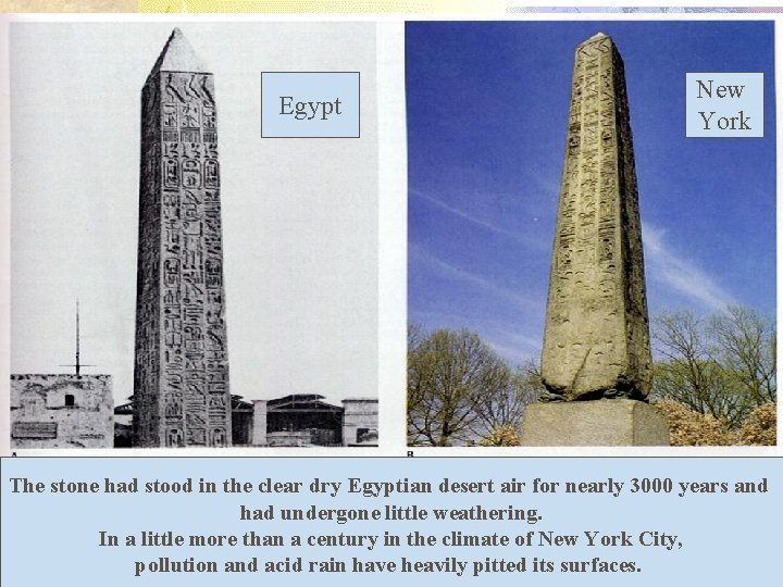 Egypt New York The stone had stood in the clear dry Egyptian desert air