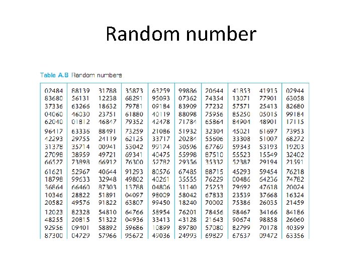 Random number Random number