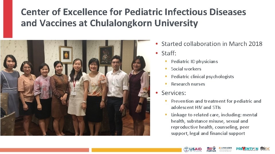 Center of Excellence for Pediatric Infectious Diseases and Vaccines at Chulalongkorn University • Started