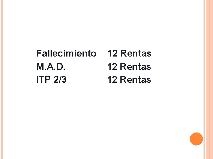 § Fallecimiento 12 Rentas COBERTURAS Y CAPITALES § M. A. D. 12 Rentas §