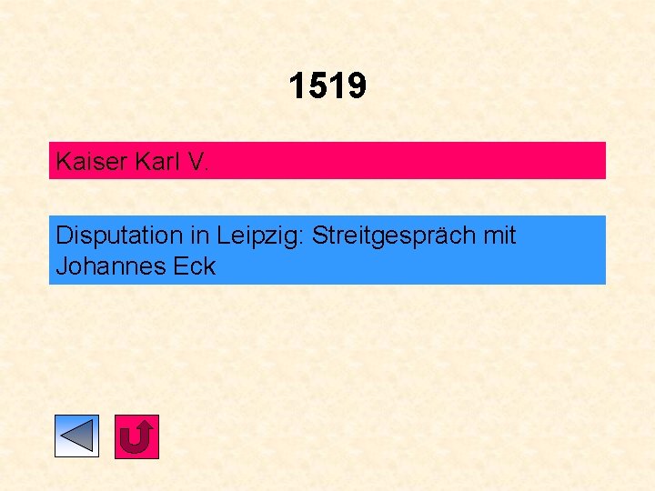 1519 Kaiser Karl V. Disputation in Leipzig: Streitgespräch mit Johannes Eck 