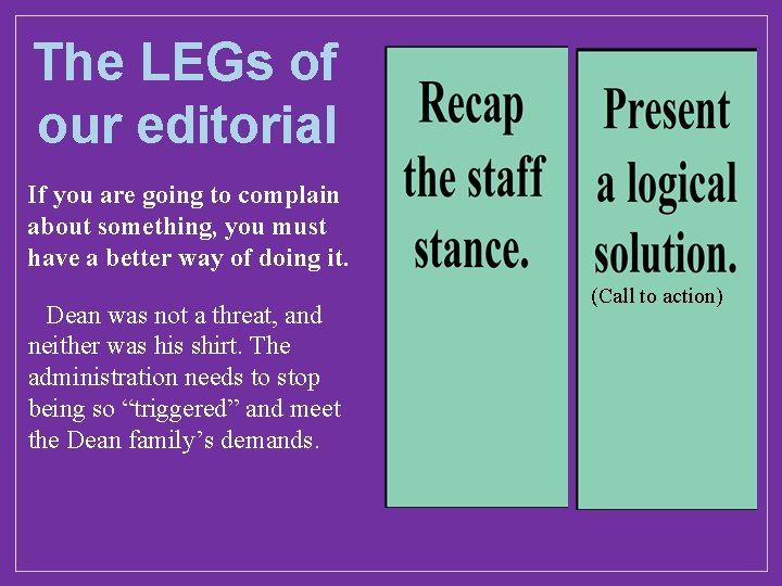 The LEGs of our editorial If you are going to complain about something, you