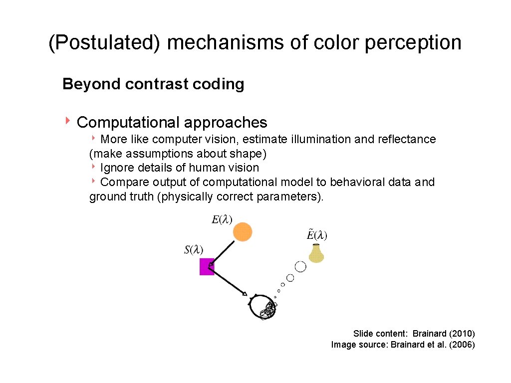 (Postulated) mechanisms of color perception Beyond contrast coding ‣ Computational approaches ‣ More like