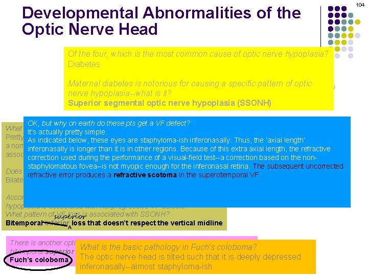 Developmental Abnormalities of the Optic Nerve Head Of the four, which is the most