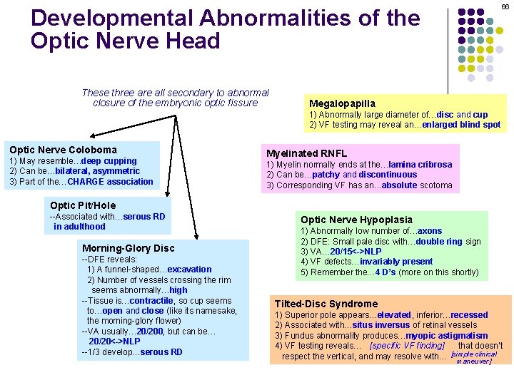 66 Developmental Abnormalities of the Optic Nerve Head These three are all secondary to