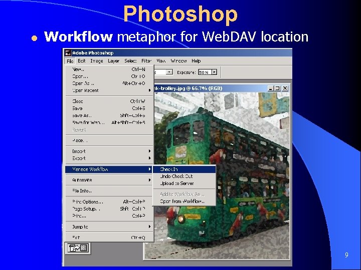 Photoshop l Workflow metaphor for Web. DAV location 9 