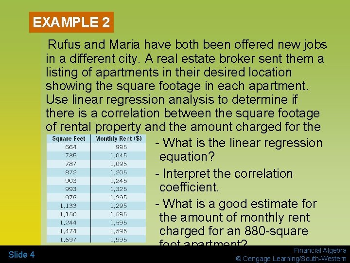 EXAMPLE 2 Slide 4 Rufus and Maria have both been offered new jobs in