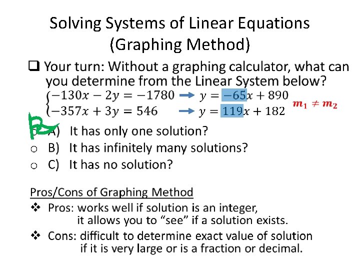  • Solving Systems of Linear Equations (Graphing Method) P 
