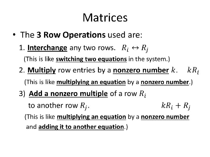 Matrices • 
