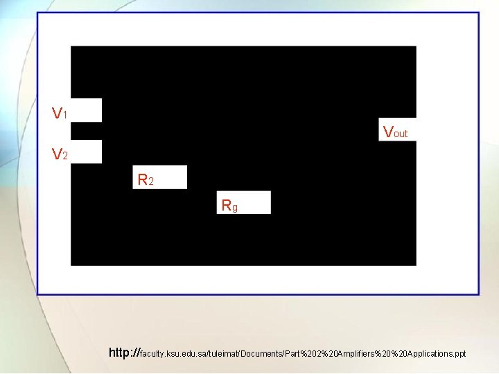 V 1 Vout V 2 Rg http: //faculty. ksu. edu. sa/tuleimat/Documents/Part%202%20 Amplifiers%20%20 Applications. ppt