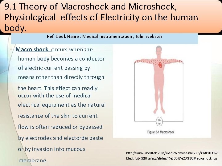 9. 1 Theory of Macroshock and Microshock, Physiological effects of Electricity on the human