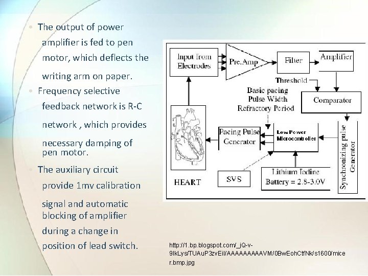 • The output of power amplifier is fed to pen motor, which deflects