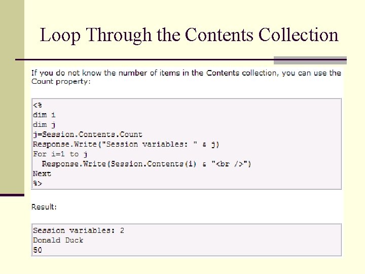 Loop Through the Contents Collection 12 