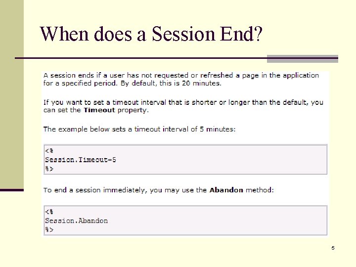 When does a Session End? 5 