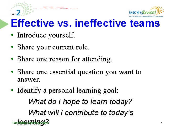 Effective vs. ineffective teams • Introduce yourself. • Share your current role. • Share