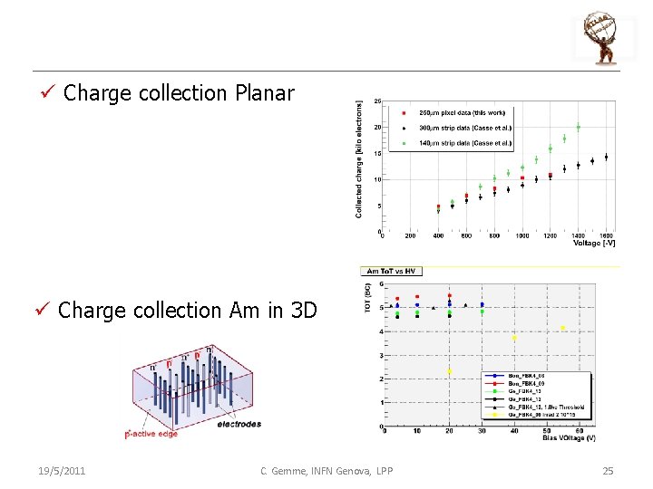 ü Charge collection Planar ü Charge collection Am in 3 D 19/5/2011 C. Gemme,