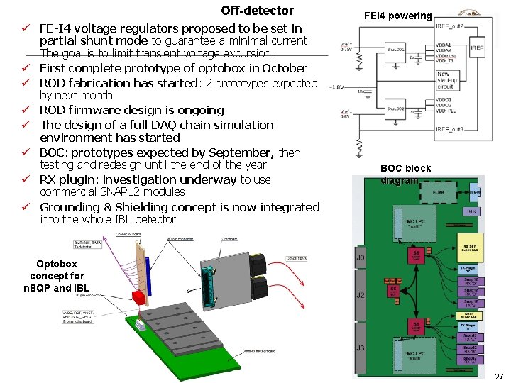 Off-detector ü FE-I 4 voltage regulators proposed to be set in partial shunt mode