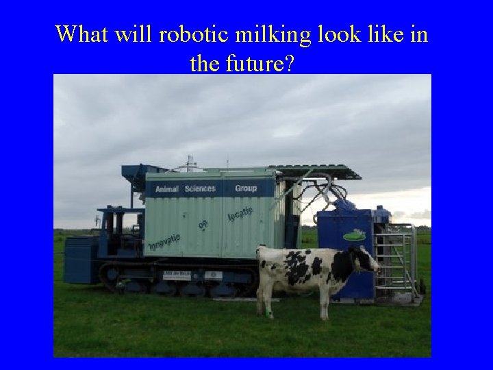 What will robotic milking look like in the future?  What will robotic milking look like in the future?