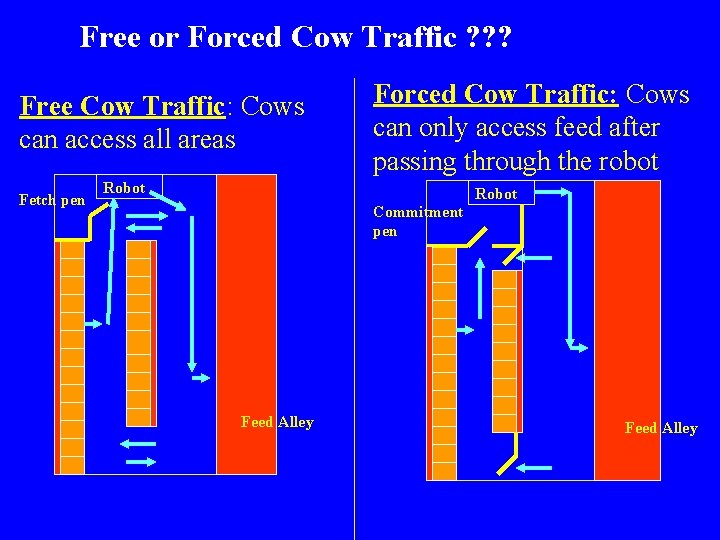 Free or Forced Cow Traffic ? ? ? Free Cow Traffic: Cows can access Free or Forced Cow Traffic ? ? ? Free Cow Traffic: Cows can access