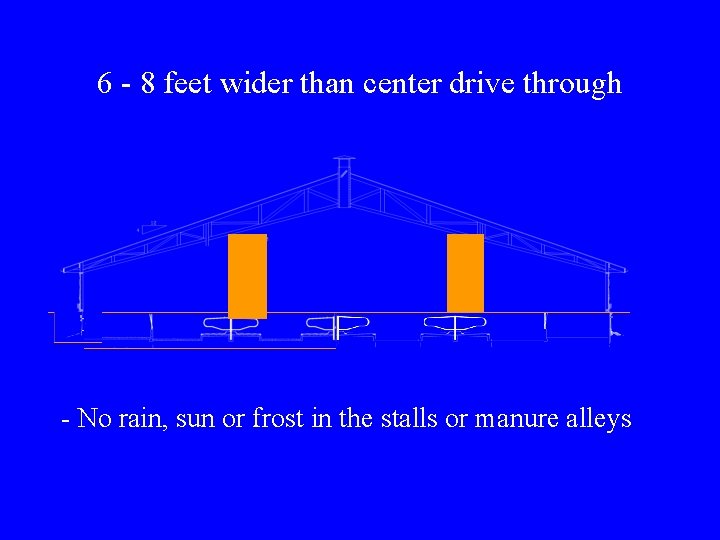 6 - 8 feet wider than center drive through - No rain, sun or 6 - 8 feet wider than center drive through - No rain, sun or