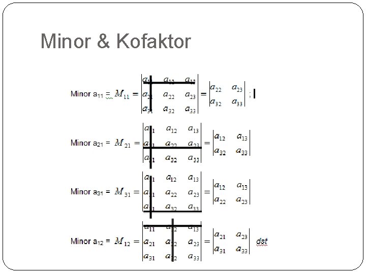 Minor & Kofaktor 