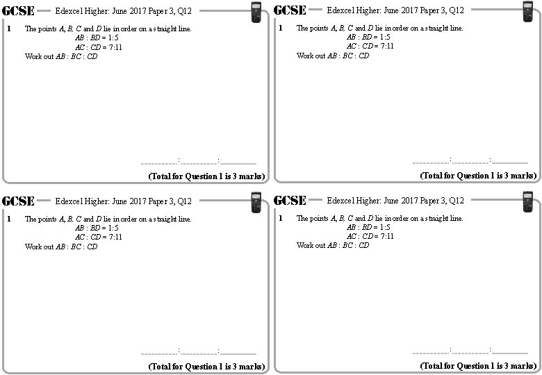 GCSE 1 GCSE Edexcel Higher: June 2017 Paper 3, Q 12 1 The points