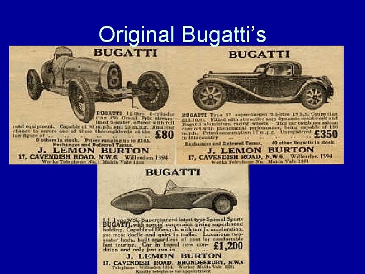 Original Bugatti’s 