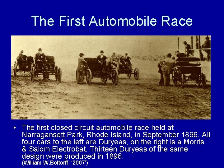 The First Automobile Race • The first closed circuit automobile race held at Narragansett