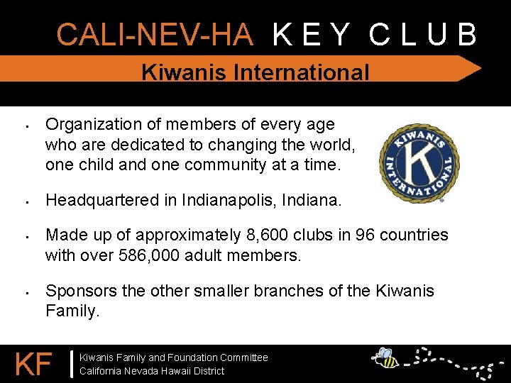 CALI-NEV-HA K E Y C L U B Kiwanis International • • Organization of