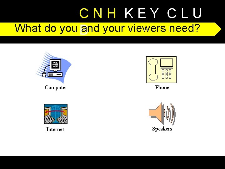 CNH KEY CLU What do you B and your viewers need? Computer Phone Internet