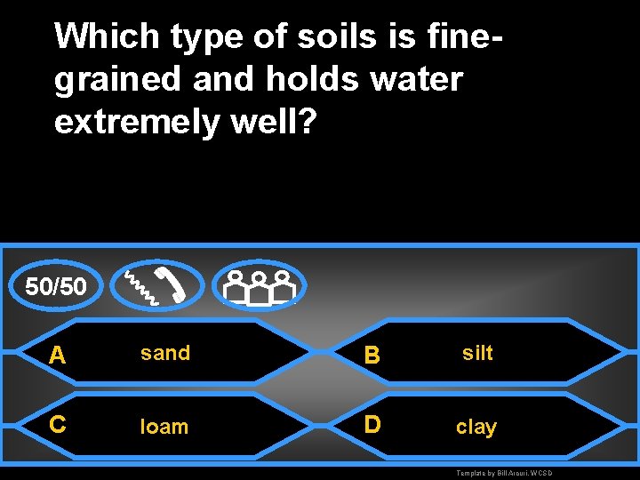 Which type of soils is finegrained and holds water extremely well? 50/50 A sand