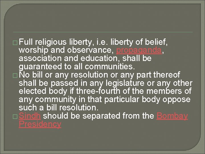 � Full religious liberty, i. e. liberty of belief, worship and observance, propaganda, association