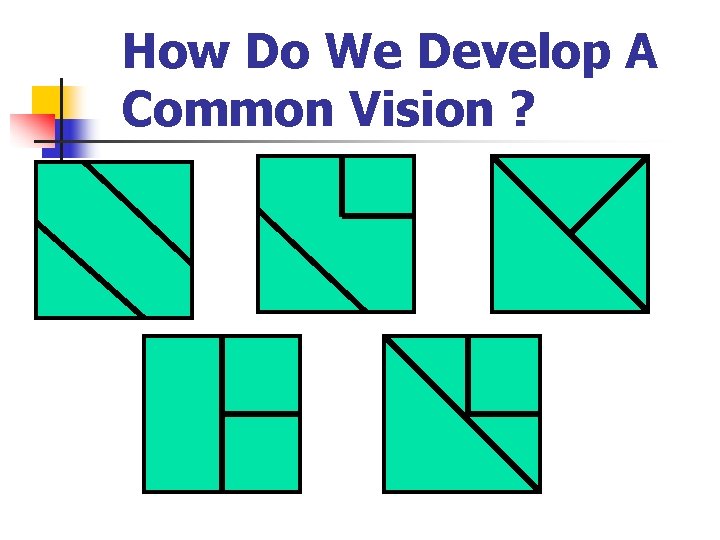 How Do We Develop A Common Vision ? 