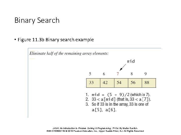 Binary Search • Figure 11. 3 b Binary search example JAVA: An Introduction to