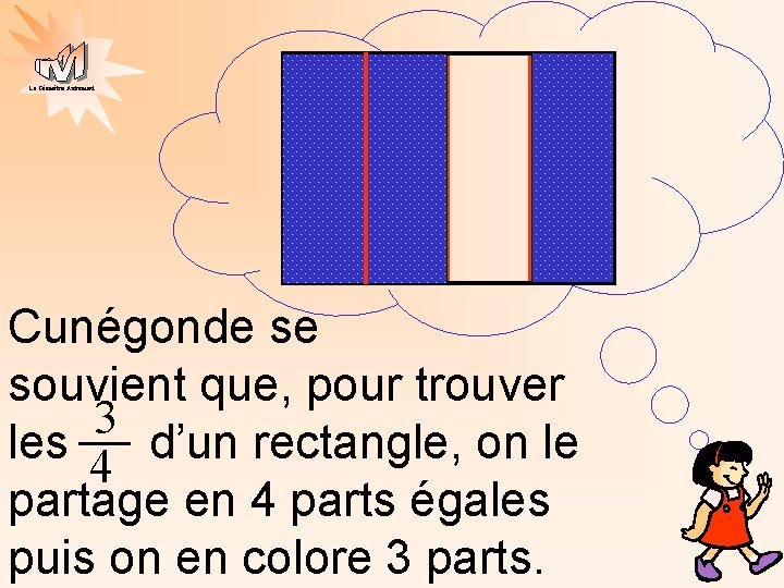 La Géométrie Autrement Cunégonde se souvient que, pour trouver 3 les 4 d’un rectangle,