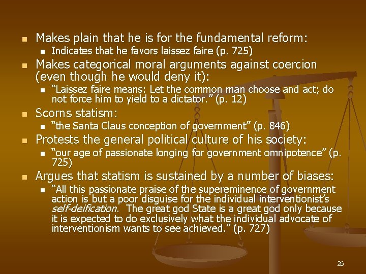 n Makes plain that he is for the fundamental reform: n n Makes categorical