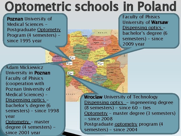 Optometric schools in Poland Poznan University of Medical Sciences Postgraduate Optometry Program (4 semesters)
