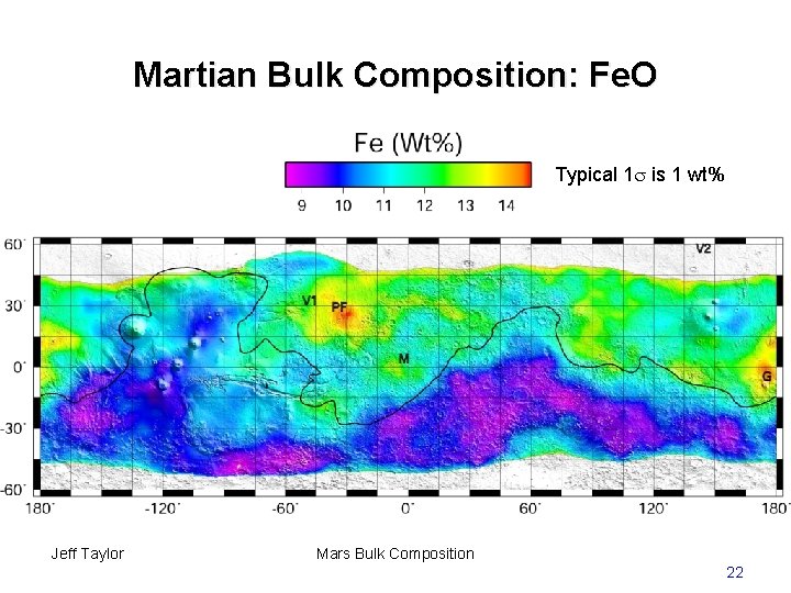 Martian Bulk Composition: Fe. O Typical 1 is 1 wt% Jeff Taylor Mars Bulk