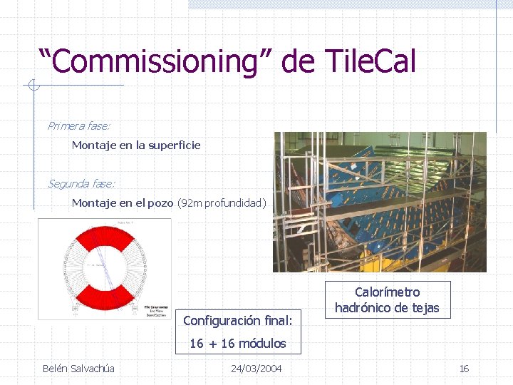 “Commissioning” de Tile. Cal Primera fase: Montaje en la superficie Segunda fase: Montaje en