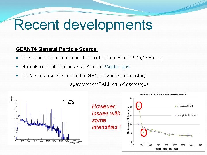 Recent developments GEANT 4 General Particle Source § GPS allows the user to simulate