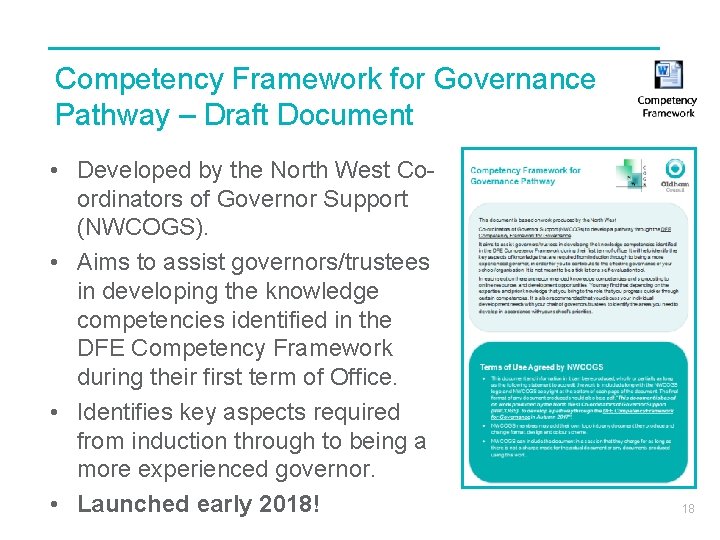 Competency Framework for Governance Pathway – Draft Document • Developed by the North West
