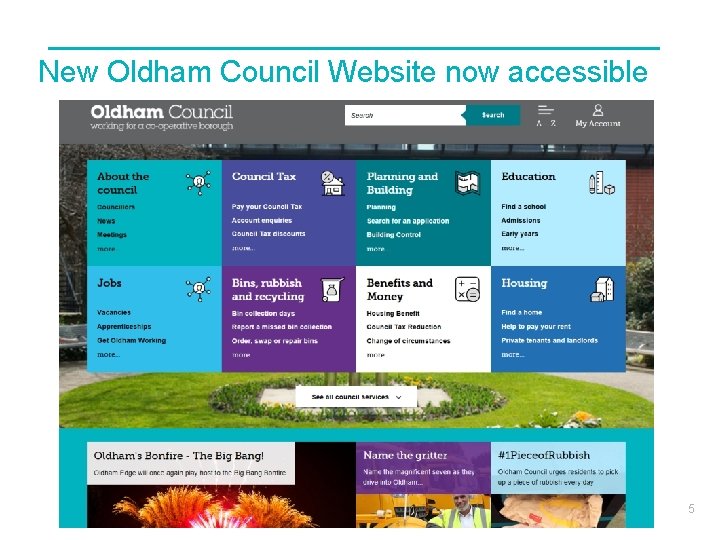 New Oldham Council Website now accessible 5 