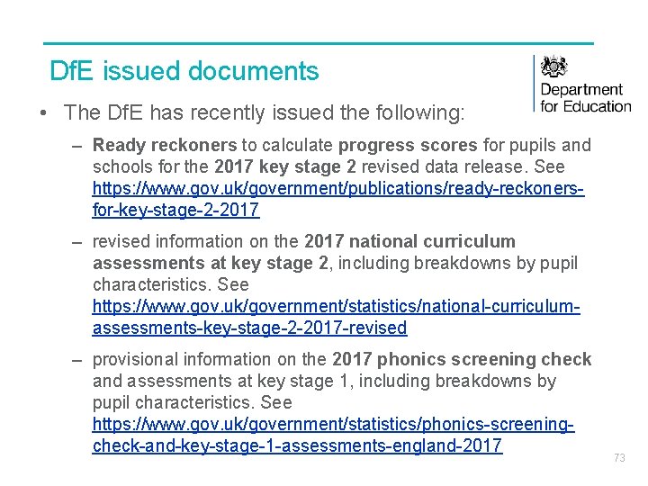 Df. E issued documents • The Df. E has recently issued the following: –