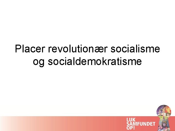 Placer revolutionær socialisme og socialdemokratisme 